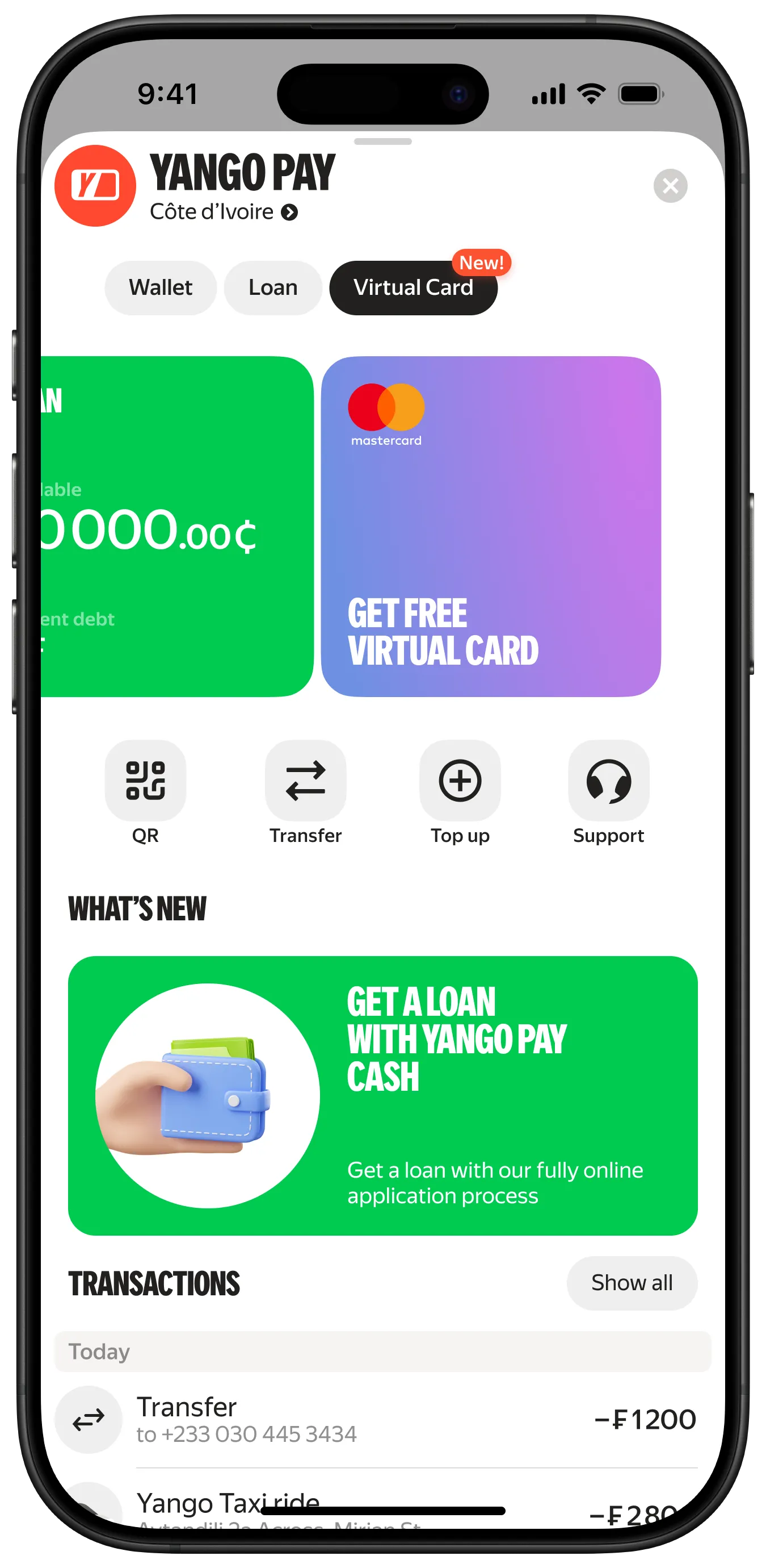 Yango Pay Screen