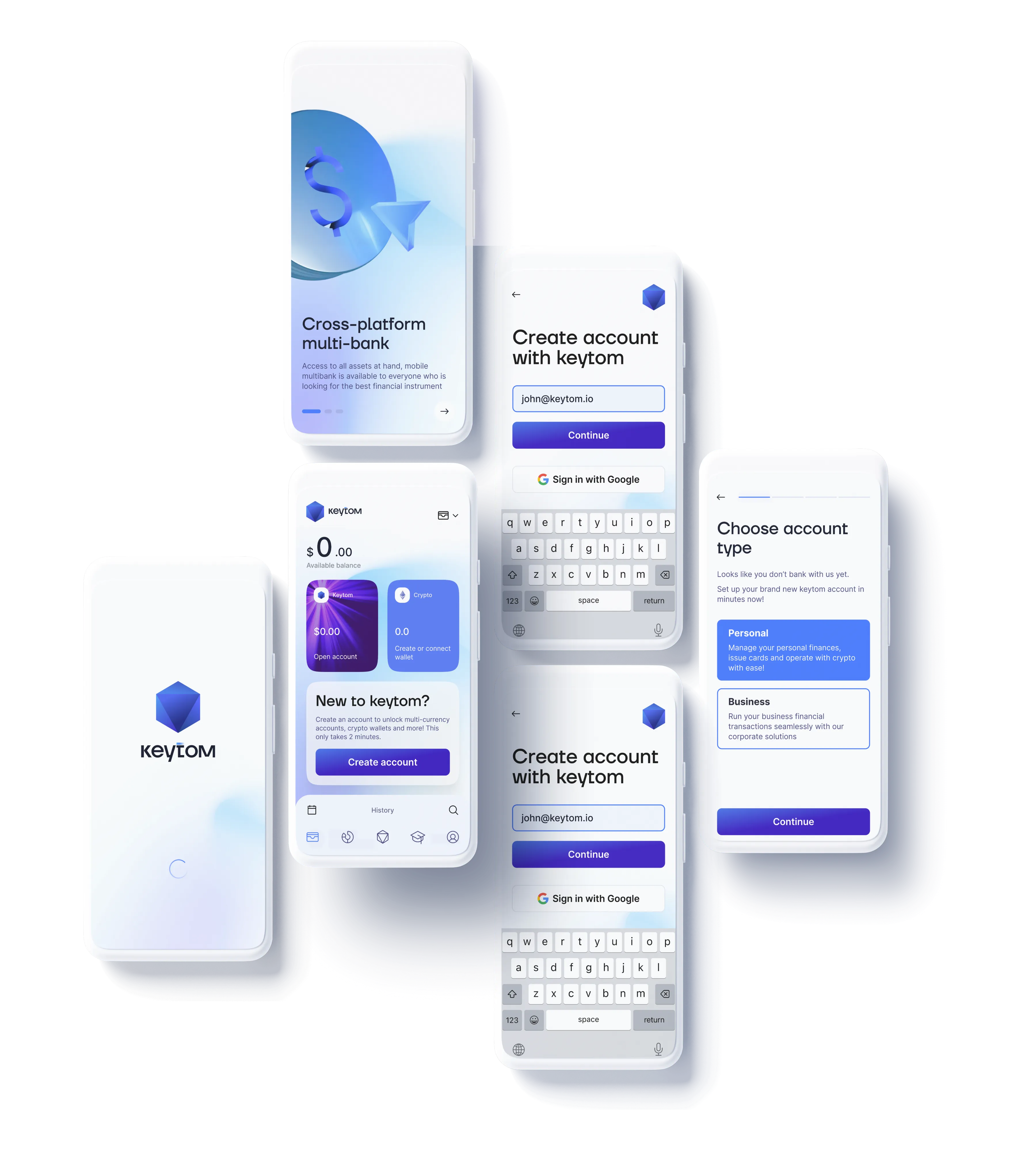 Keytom App Screens