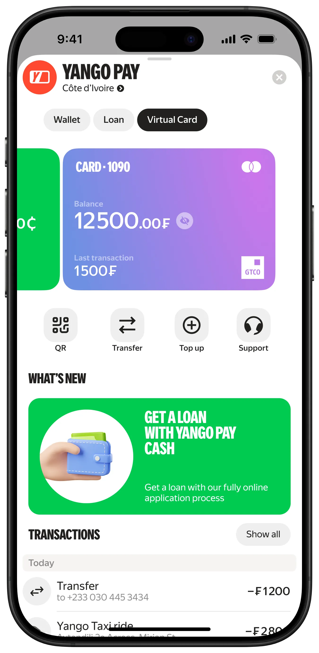 Yango Pay Screen